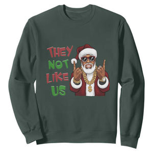 Funny Black Santa Xmas Hiphop Sweatshirt They Not Like Us African American Christmas