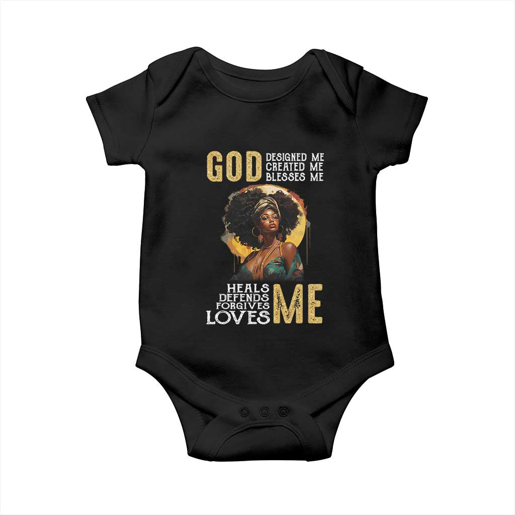 African Women Pride Baby Onesie God Designed Created Blessed Me Black History Month