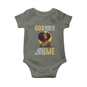 African Women Pride Baby Onesie God Designed Created Blessed Me Black History Month