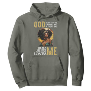 African Women Pride Hoodie God Designed Created Blessed Me Black History Month