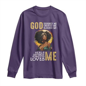 African Women Pride Long Sleeve Shirt God Designed Created Blessed Me Black History Month