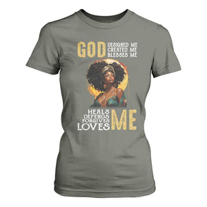 African Women Pride T Shirt For Women God Designed Created Blessed Me Black History Month