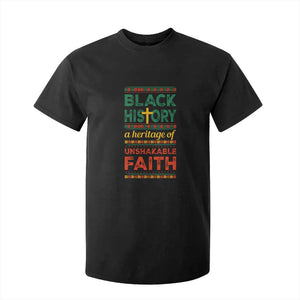 Black History Month T Shirt For Kid A Heritage Of Unshakeable Faith Christian BLM Melanin Pride