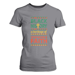 Black History Month T Shirt For Women A Heritage Of Unshakeable Faith Christian BLM Melanin Pride