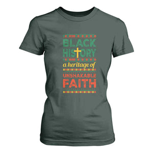 Black History Month T Shirt For Women A Heritage Of Unshakeable Faith Christian BLM Melanin Pride