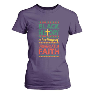 Black History Month T Shirt For Women A Heritage Of Unshakeable Faith Christian BLM Melanin Pride