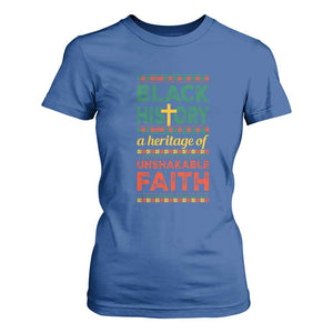 Black History Month T Shirt For Women A Heritage Of Unshakeable Faith Christian BLM Melanin Pride