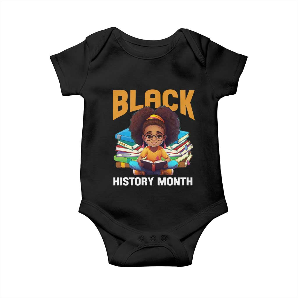 Black History Month Baby Onesie African Girl Reading Book Melanin Pride