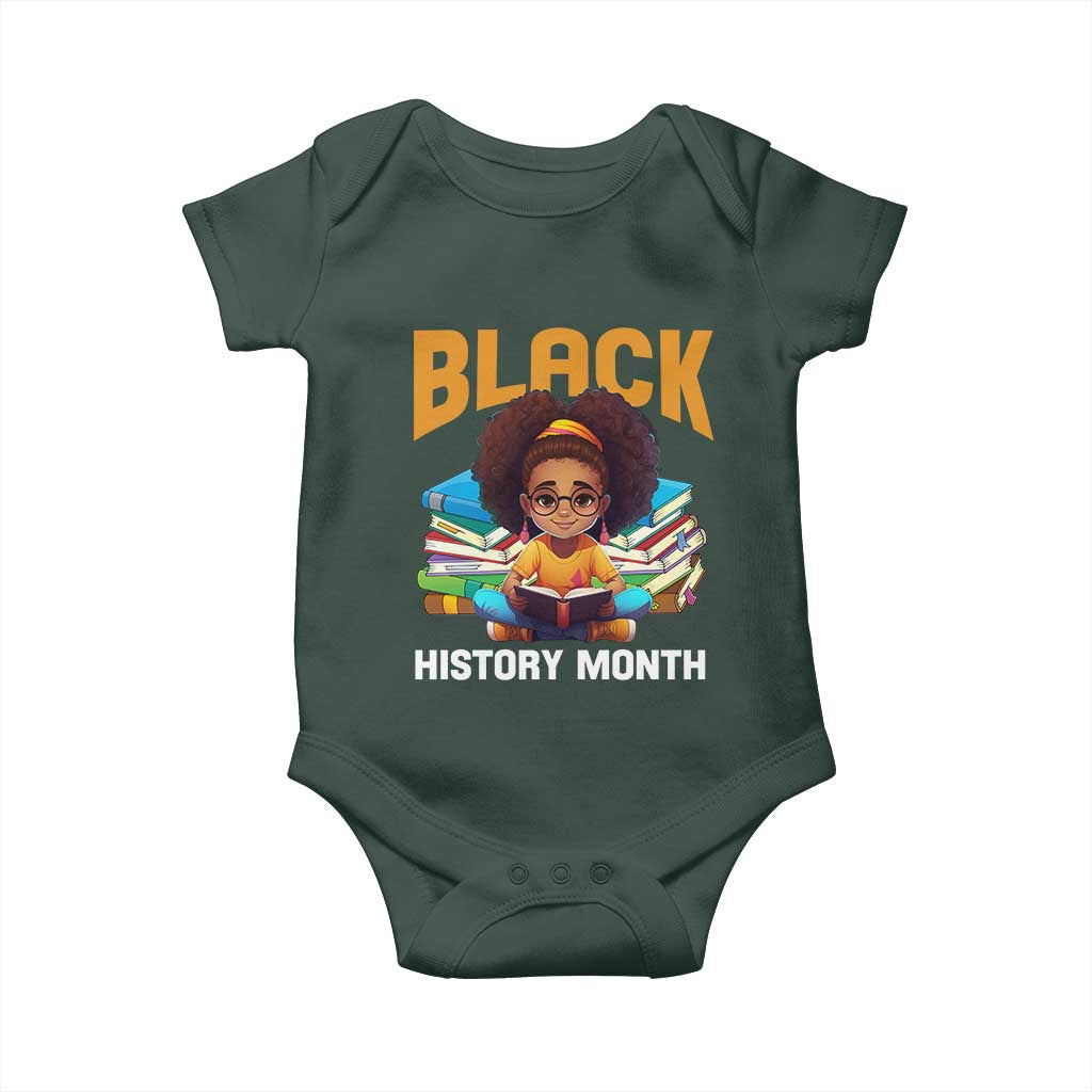 Black History Month Baby Onesie African Girl Reading Book Melanin Pride