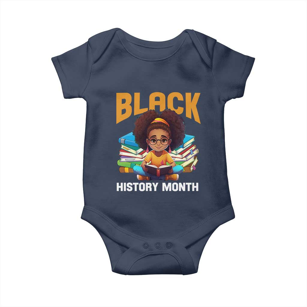 Black History Month Baby Onesie African Girl Reading Book Melanin Pride