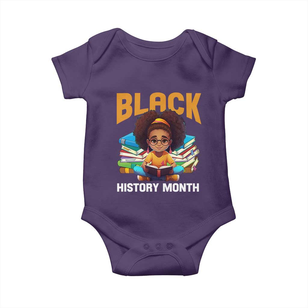 Black History Month Baby Onesie African Girl Reading Book Melanin Pride