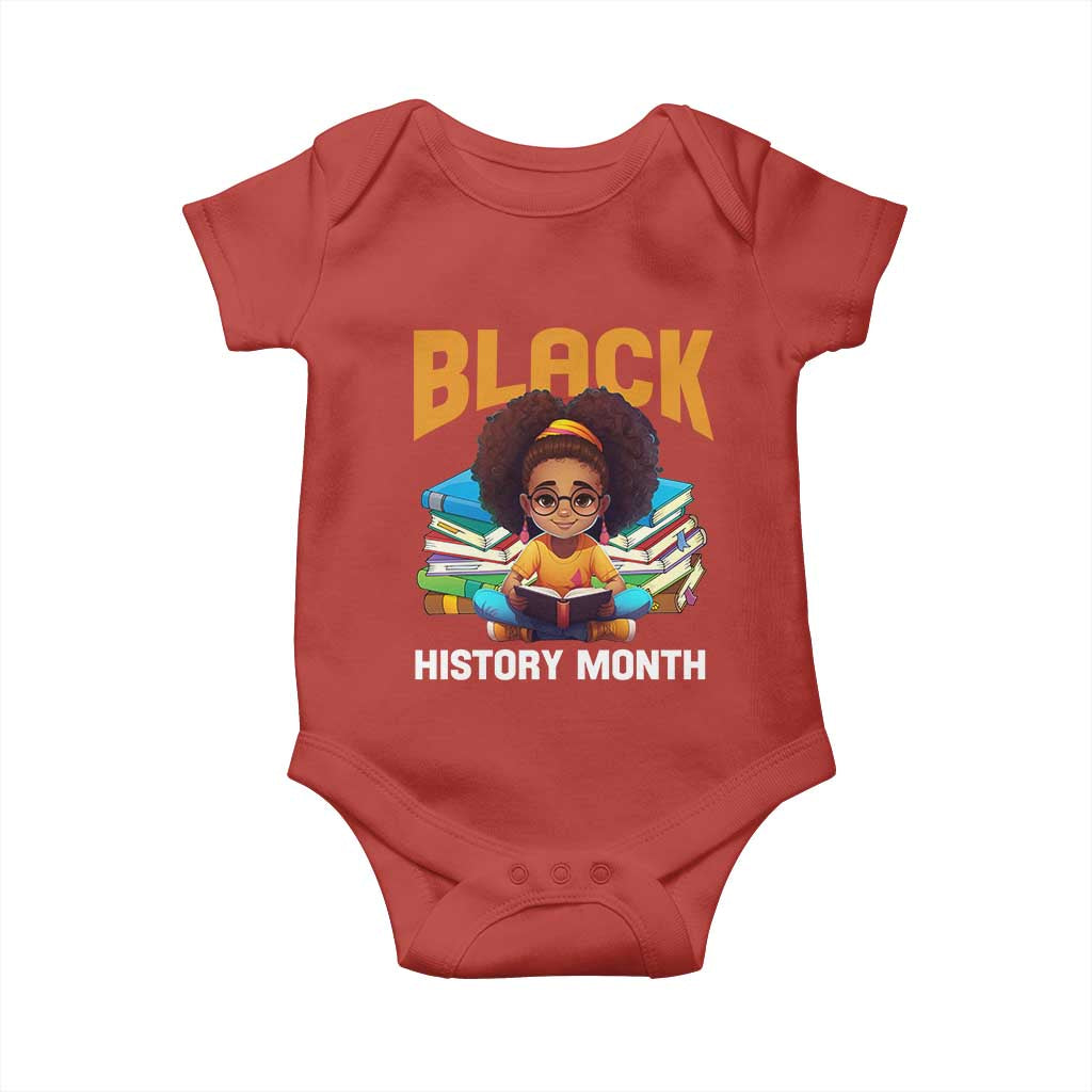 Black History Month Baby Onesie African Girl Reading Book Melanin Pride
