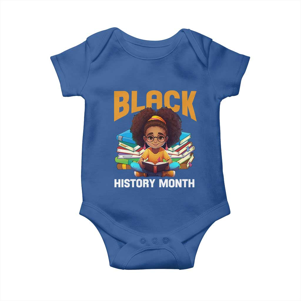 Black History Month Baby Onesie African Girl Reading Book Melanin Pride