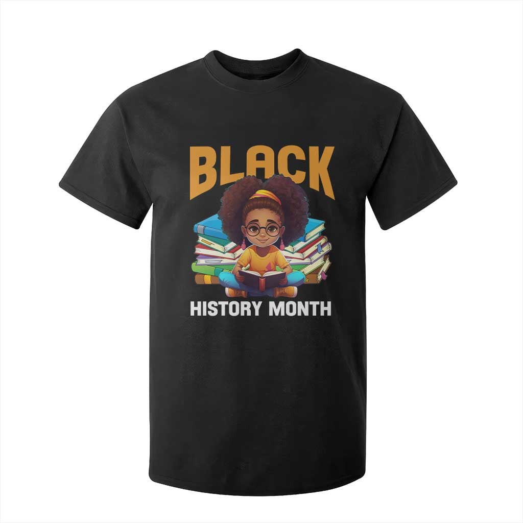 Black History Month T Shirt For Kid African Girl Reading Book Melanin Pride