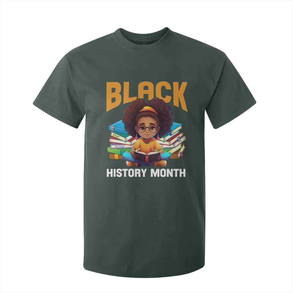 Black History Month T Shirt For Kid African Girl Reading Book Melanin Pride