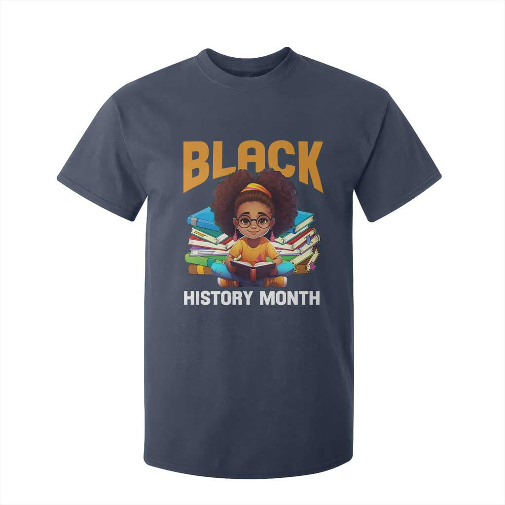 Black History Month T Shirt For Kid African Girl Reading Book Melanin Pride