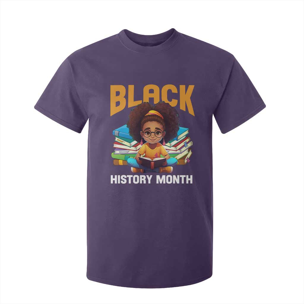 Black History Month T Shirt For Kid African Girl Reading Book Melanin Pride