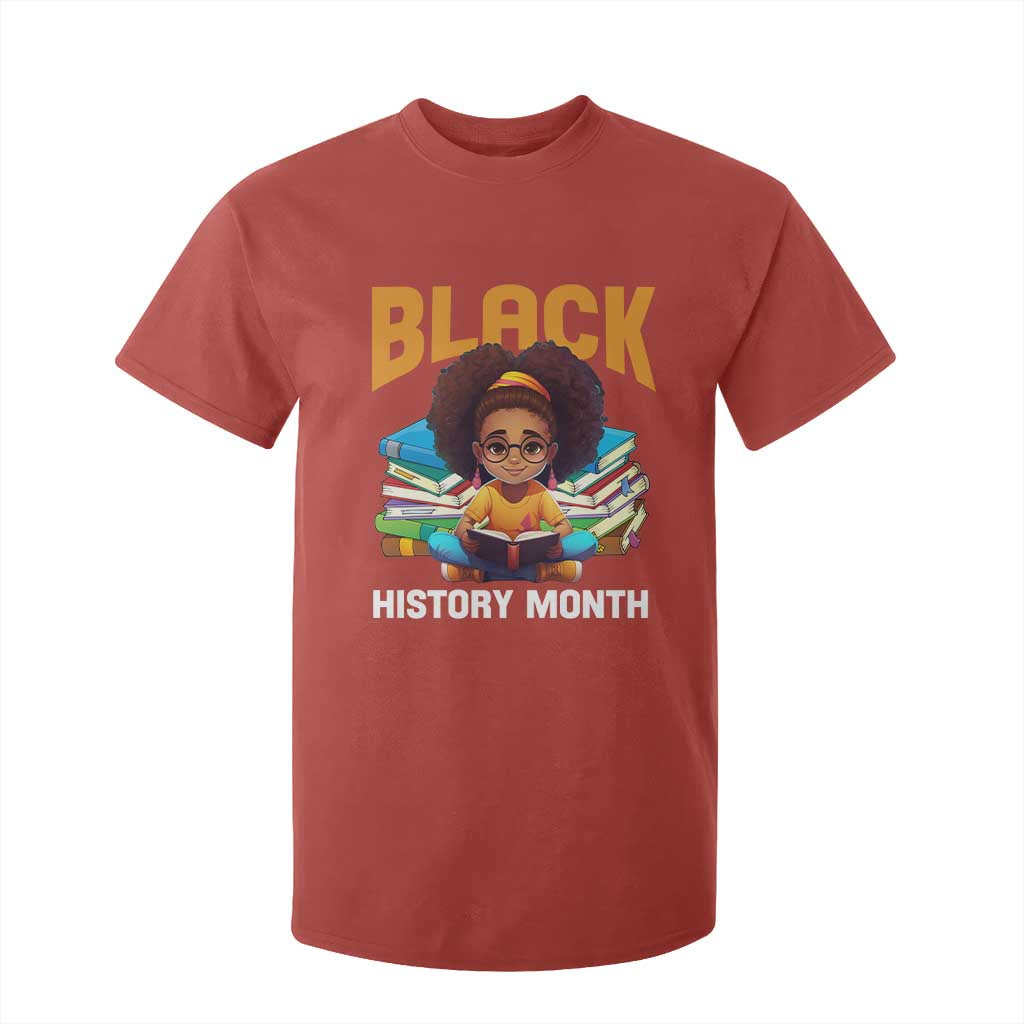 Black History Month T Shirt For Kid African Girl Reading Book Melanin Pride