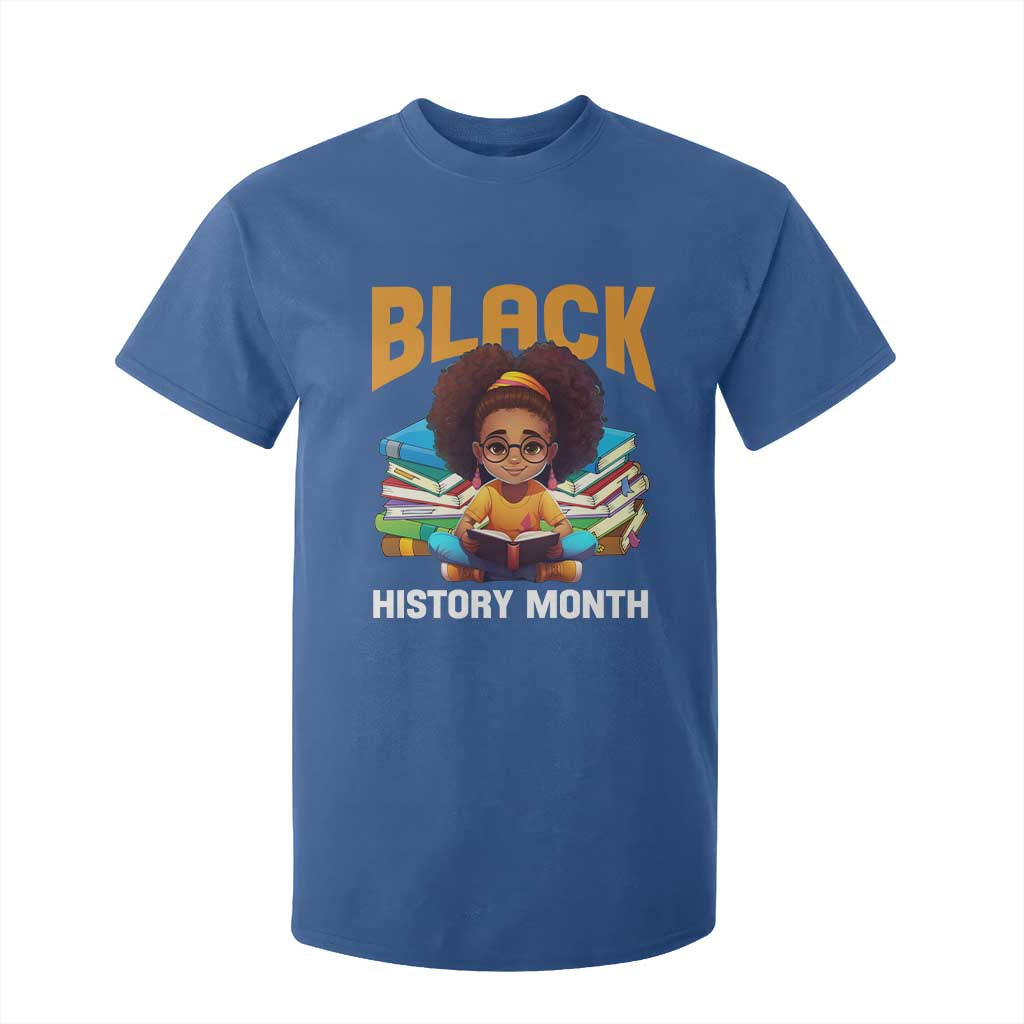 Black History Month T Shirt For Kid African Girl Reading Book Melanin Pride