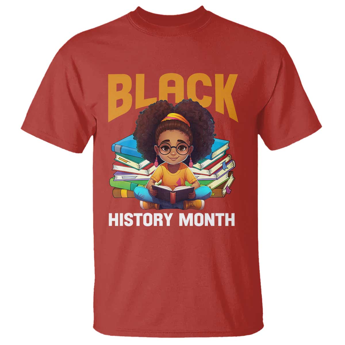 Black History Month T Shirt African Girl Reading Book Melanin Pride