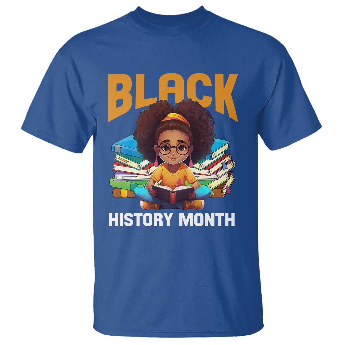 Black History Month T Shirt African Girl Reading Book Melanin Pride