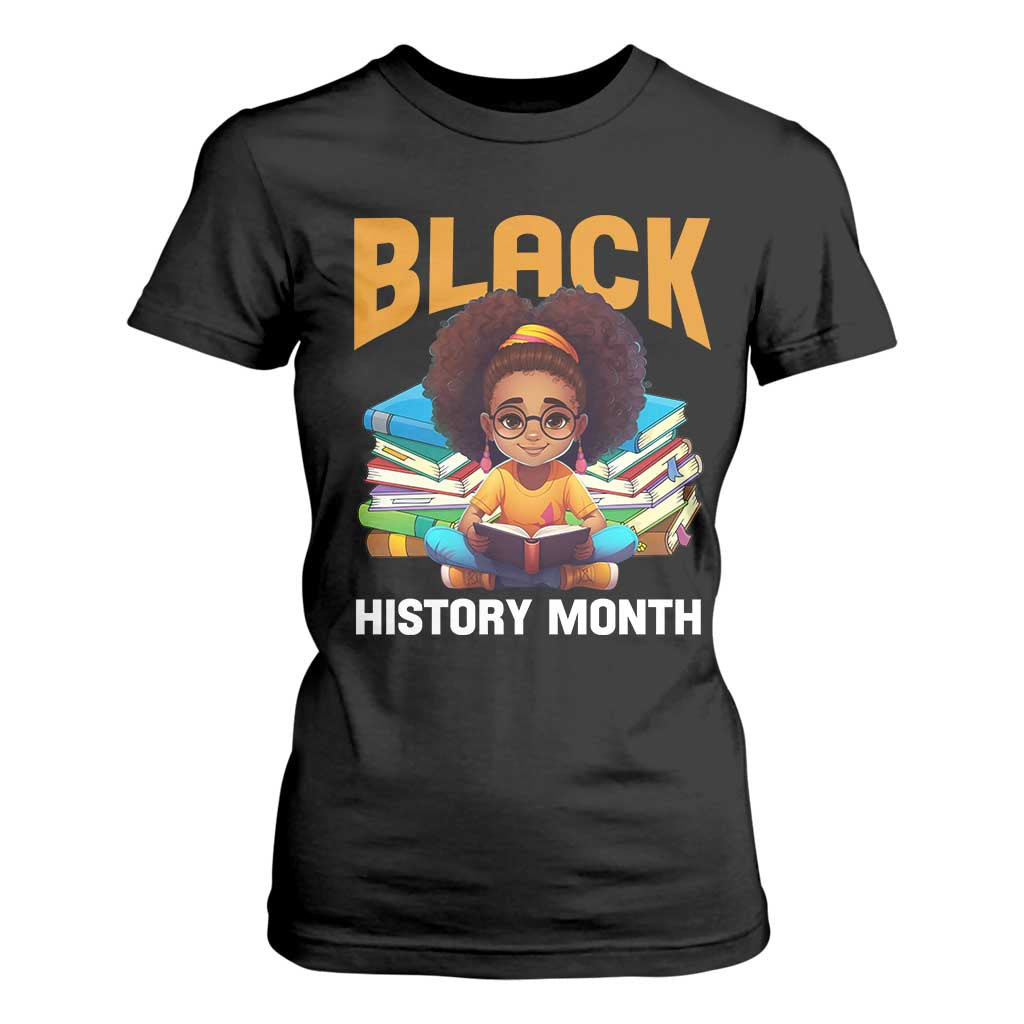 Black History Month T Shirt For Women African Girl Reading Book Melanin Pride