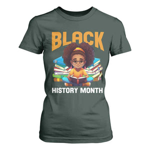 Black History Month T Shirt For Women African Girl Reading Book Melanin Pride