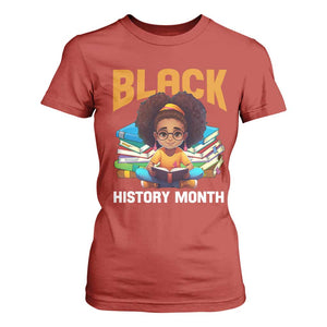 Black History Month T Shirt For Women African Girl Reading Book Melanin Pride