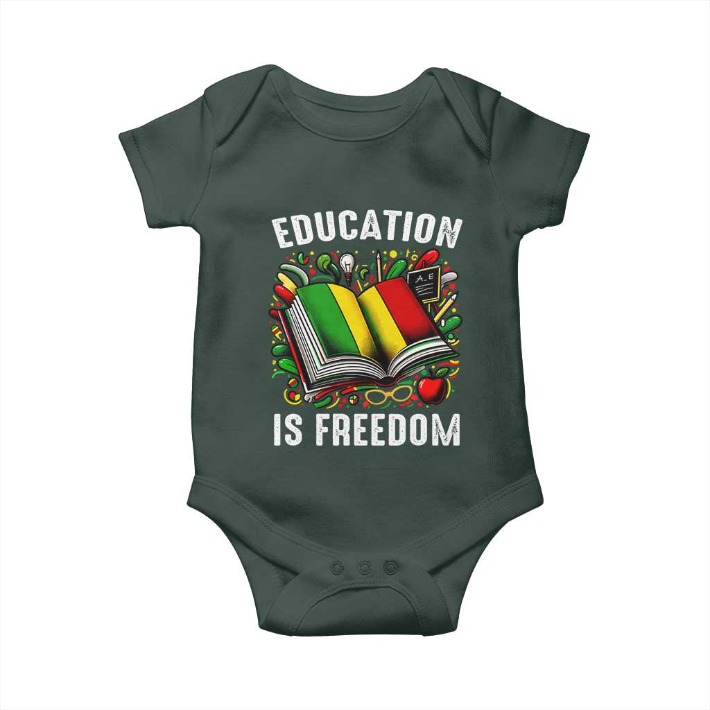 Black Teacher Baby Onesie Education Is Freedom Reading Books Black History Month