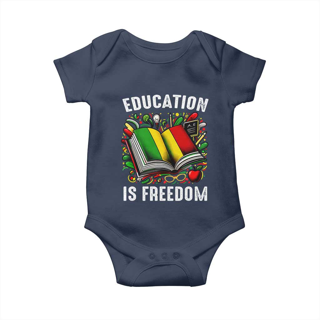 Black Teacher Baby Onesie Education Is Freedom Reading Books Black History Month