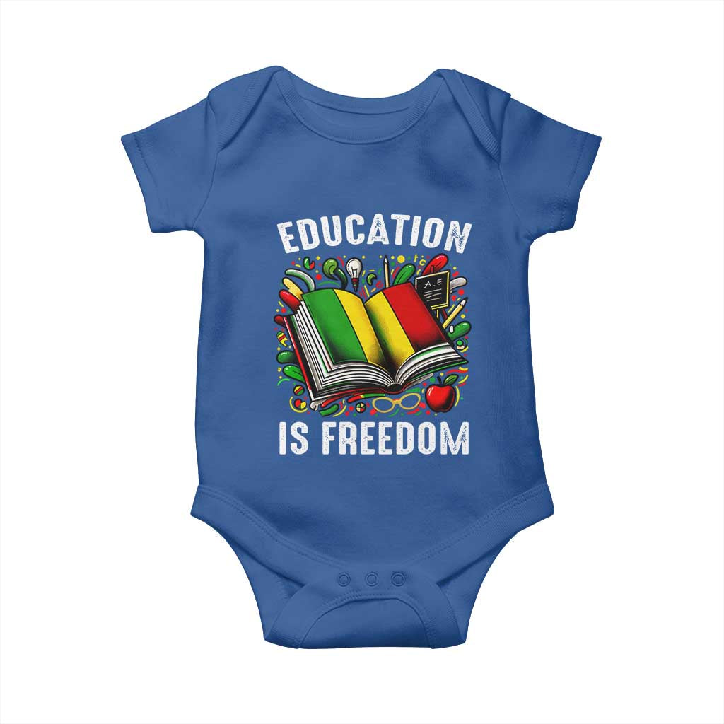 Black Teacher Baby Onesie Education Is Freedom Reading Books Black History Month