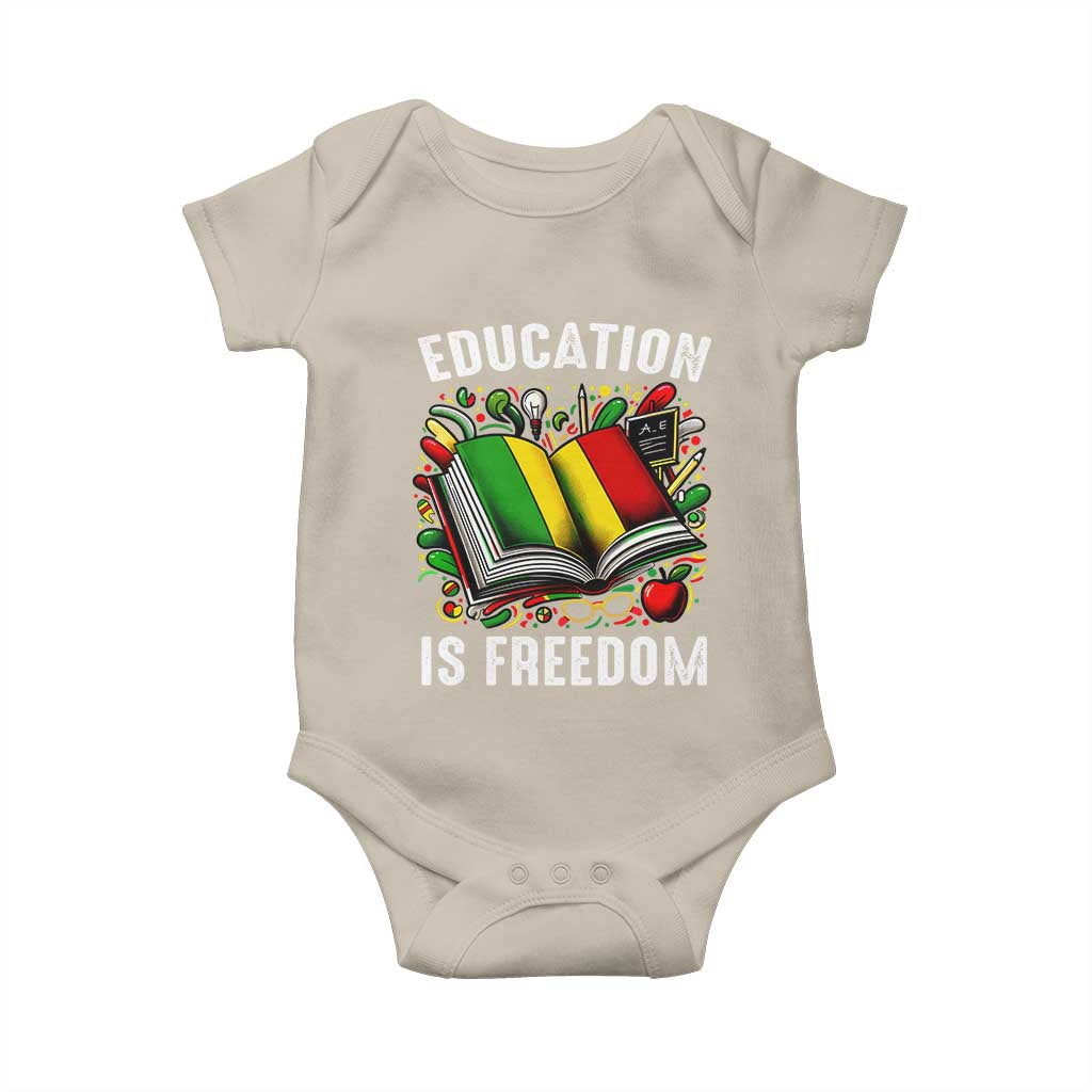 Black Teacher Baby Onesie Education Is Freedom Reading Books Black History Month