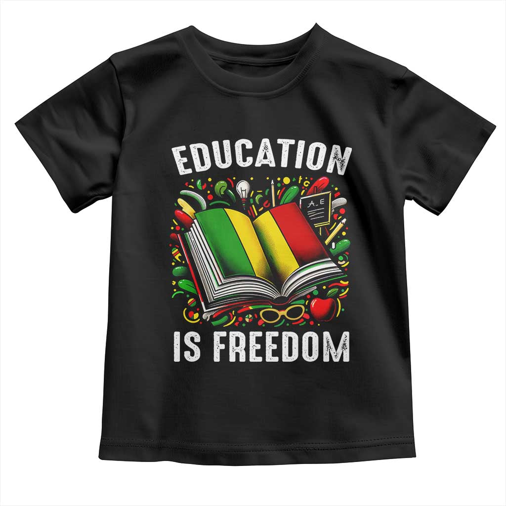 Black Teacher Baby Shirt Education Is Freedom Reading Books Black History Month