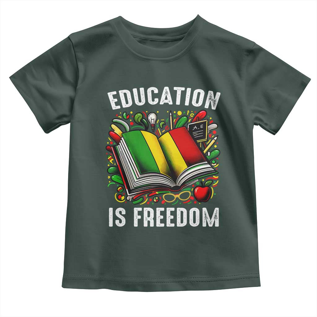 Black Teacher Baby Shirt Education Is Freedom Reading Books Black History Month