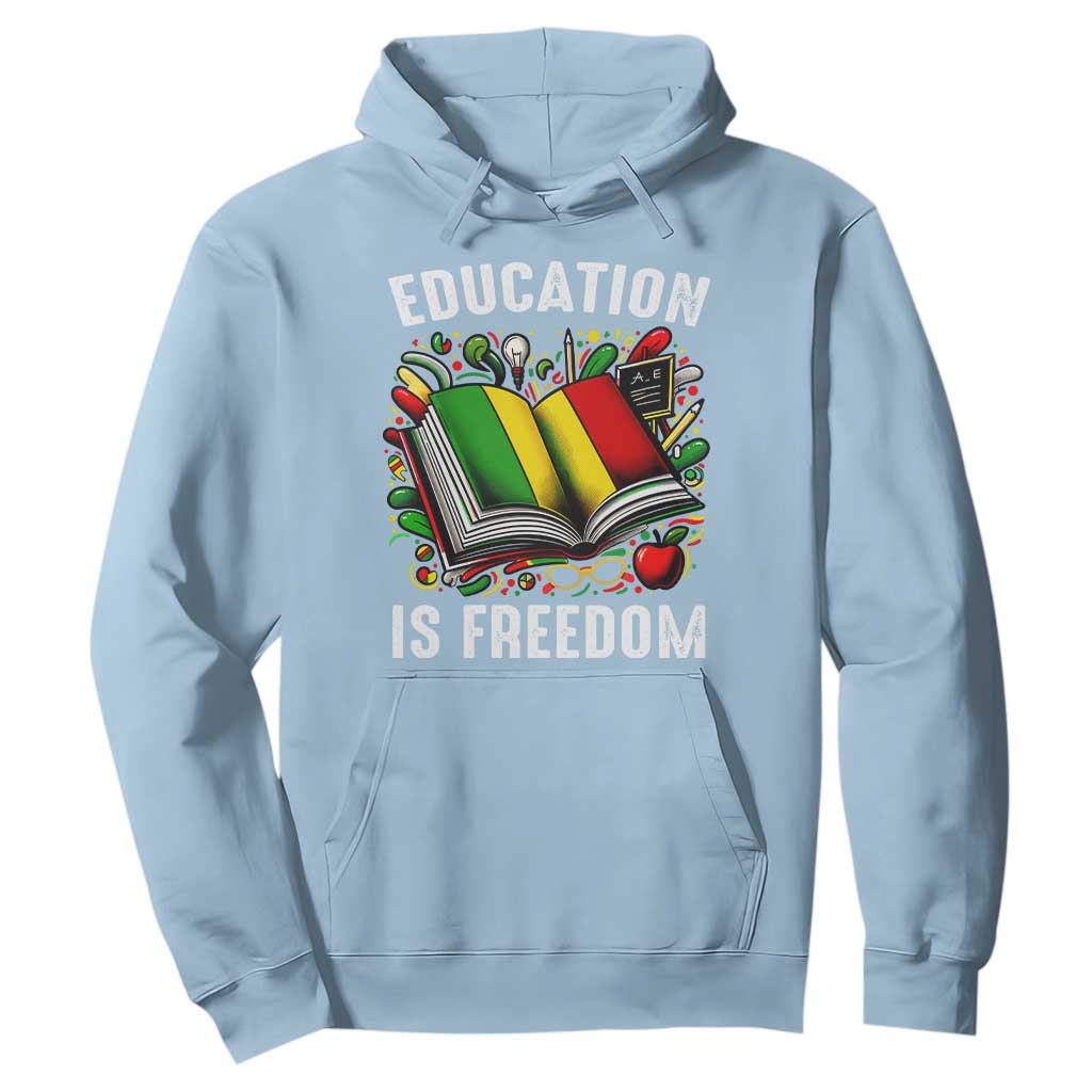 Black Teacher Hoodie Education Is Freedom Reading Books Black History Month