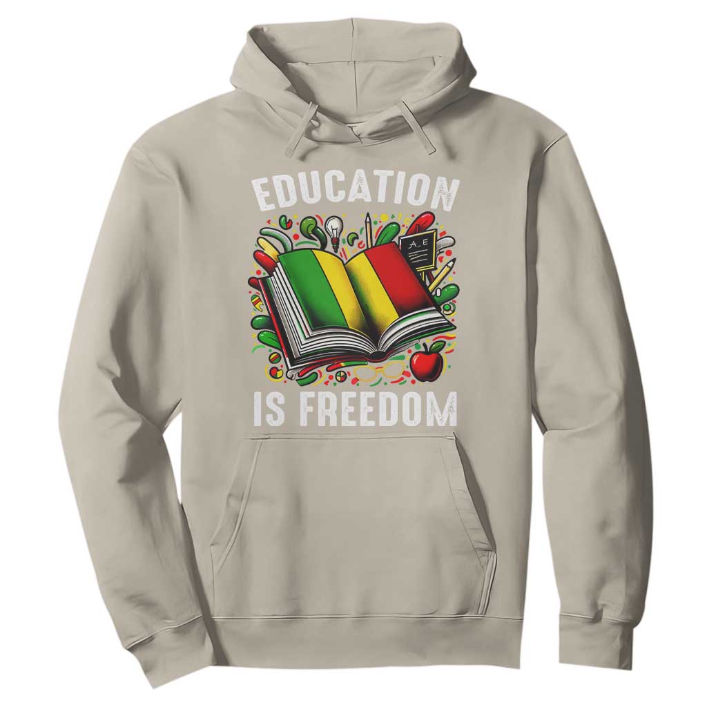 Black Teacher Hoodie Education Is Freedom Reading Books Black History Month