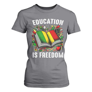 Black Teacher T Shirt For Women Education Is Freedom Reading Books Black History Month