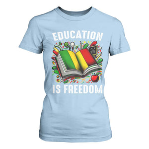 Black Teacher T Shirt For Women Education Is Freedom Reading Books Black History Month