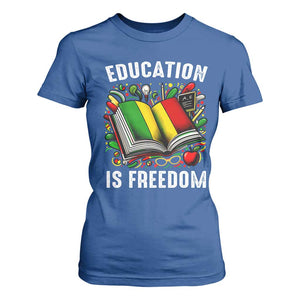 Black Teacher T Shirt For Women Education Is Freedom Reading Books Black History Month