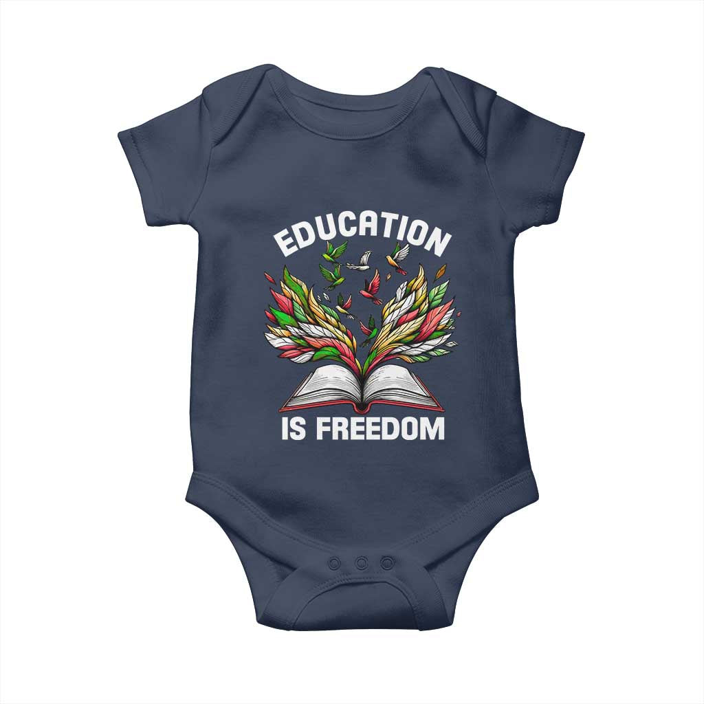Black Teacher Pride Baby Onesie Education Is Freedom African Americans Black History Month