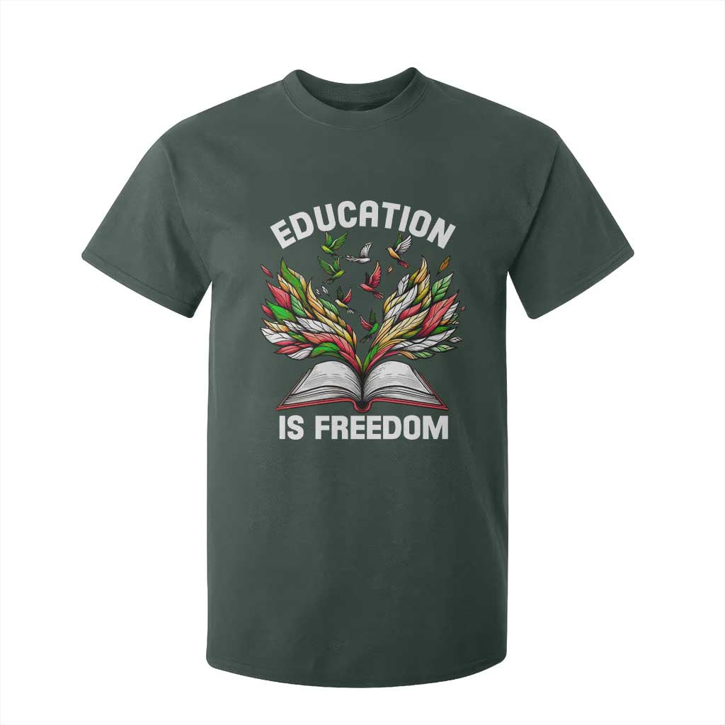Black Teacher Pride T Shirt For Kid Education Is Freedom African Americans Black History Month