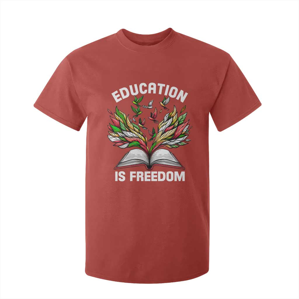 Black Teacher Pride T Shirt For Kid Education Is Freedom African Americans Black History Month
