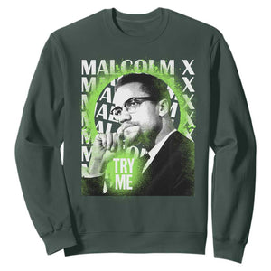 Malcolm X Sweatshirt Try Me Aesthetic Art Black Civil Rights BHM