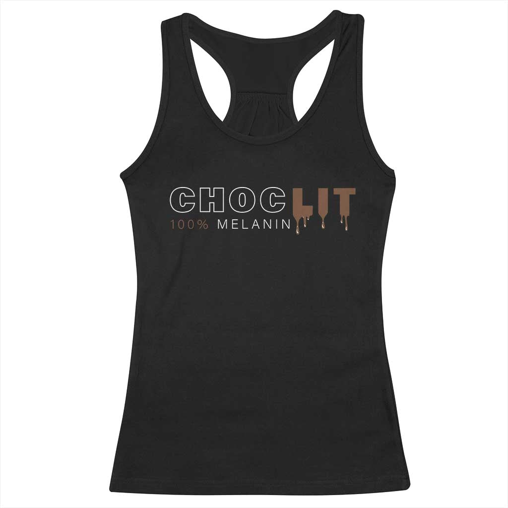 Black Pride Racerback Tank Top Choclit 100% Melanin African American Afro