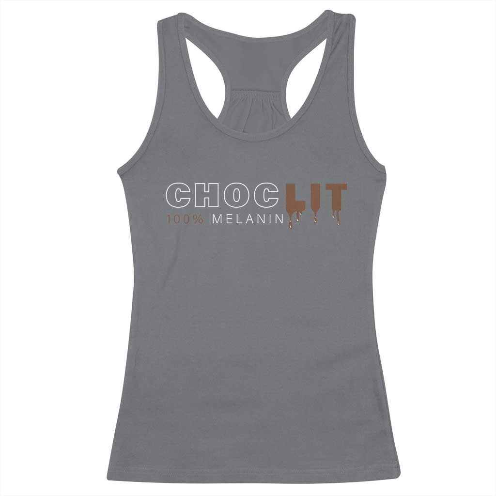 Black Pride Racerback Tank Top Choclit 100% Melanin African American Afro
