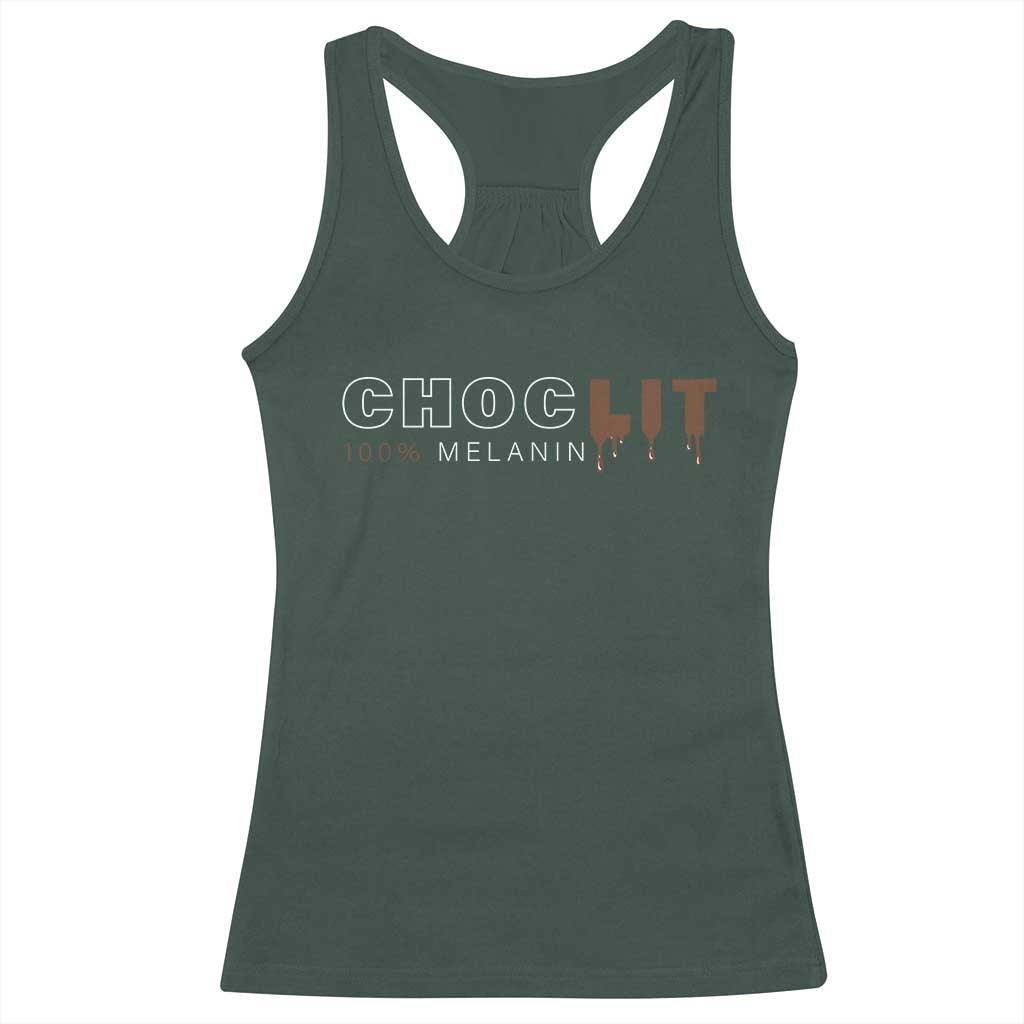 Black Pride Racerback Tank Top Choclit 100% Melanin African American Afro