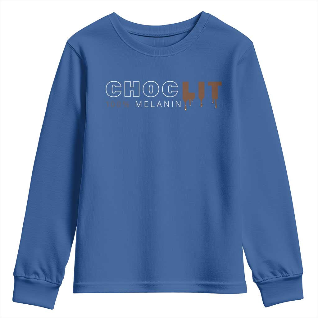 Black Pride Youth Sweatshirt Choclit 100% Melanin African American Afro