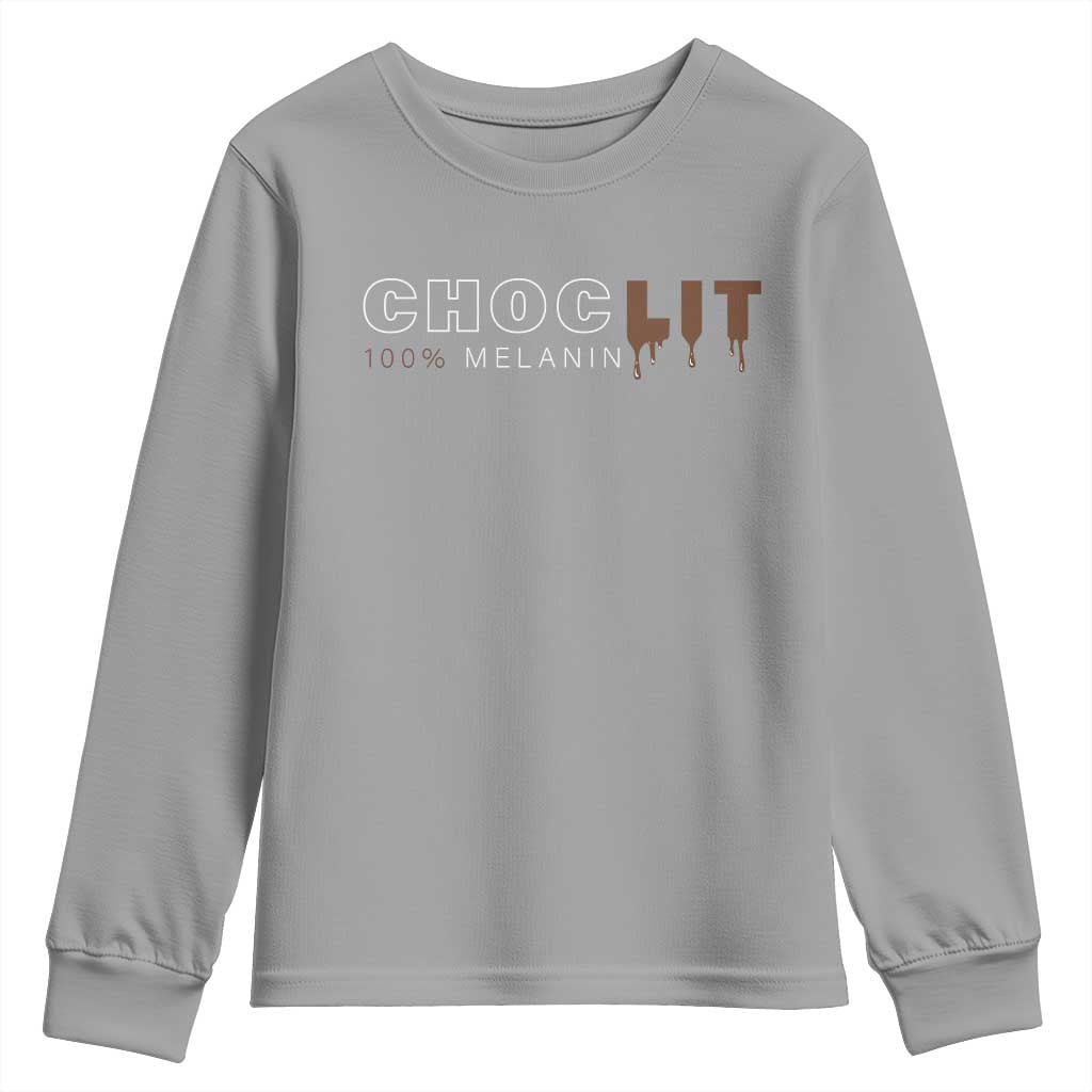 Black Pride Youth Sweatshirt Choclit 100% Melanin African American Afro