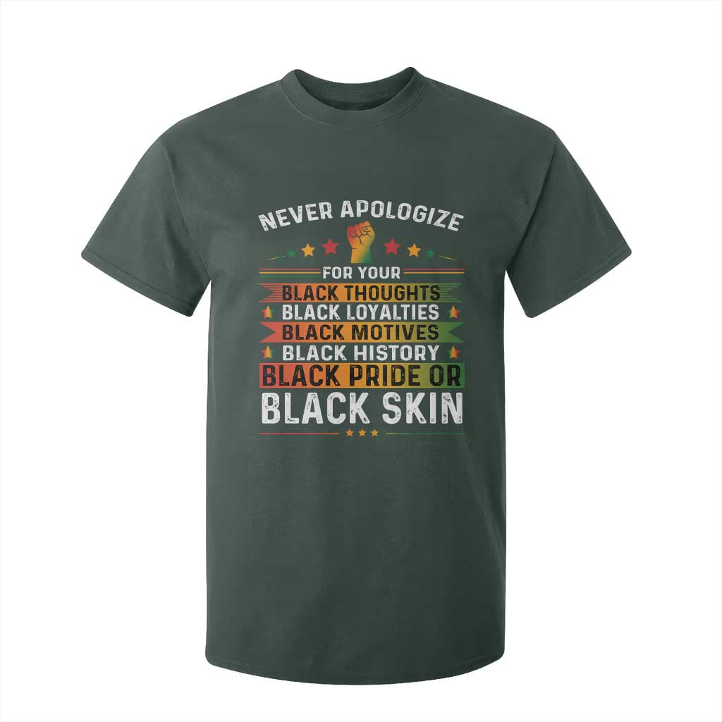 Black Pride T Shirt For Kid Never Apologize For Your Blackness