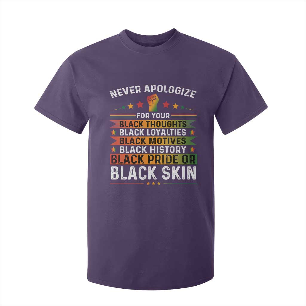 Black Pride T Shirt For Kid Never Apologize For Your Blackness